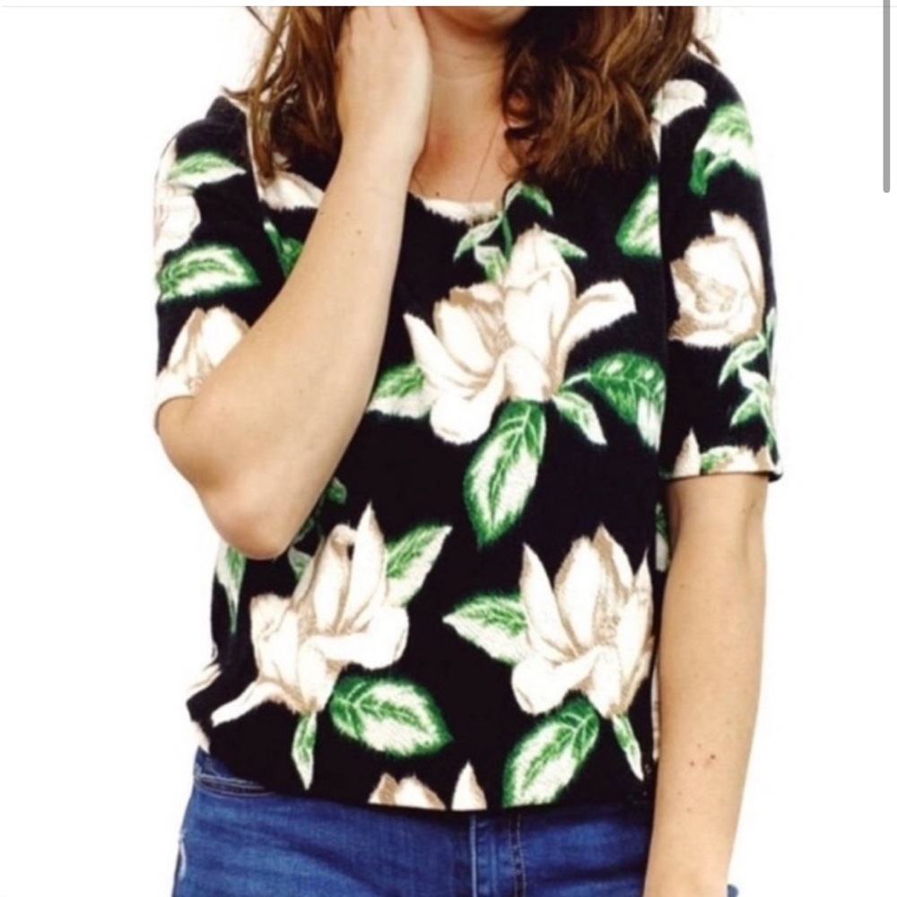 Anthropologie 9-H15 STCL Postmark Kobus Magnolia Boxy Crop